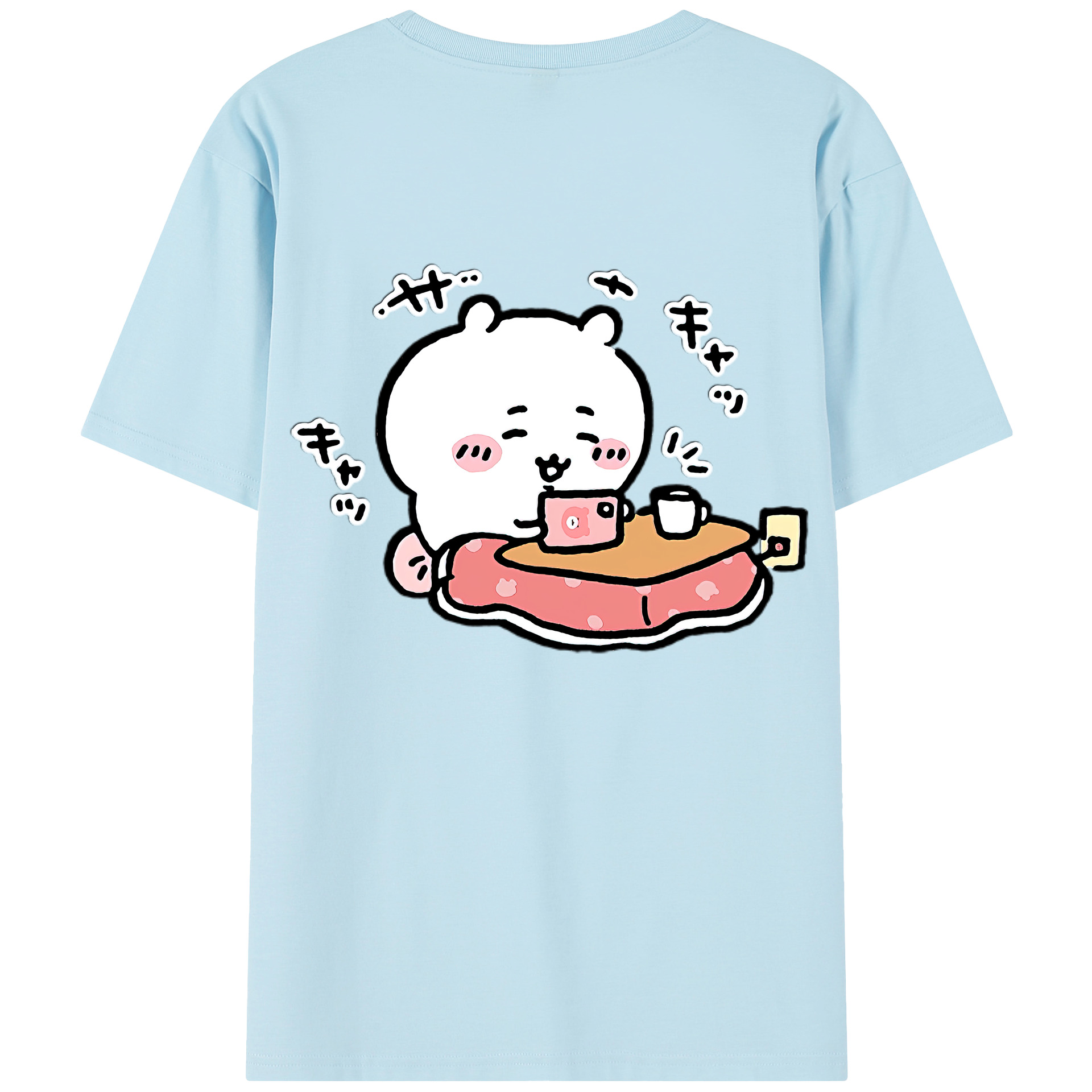 （画像用） ちいかわ ちいかわ Chii-kawa chiikawa 綿100％半袖Tシャツ（背面プリント）